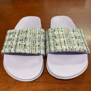 New! GUESS Women's Ravan  Lilac Tweed Sandal  Size 7